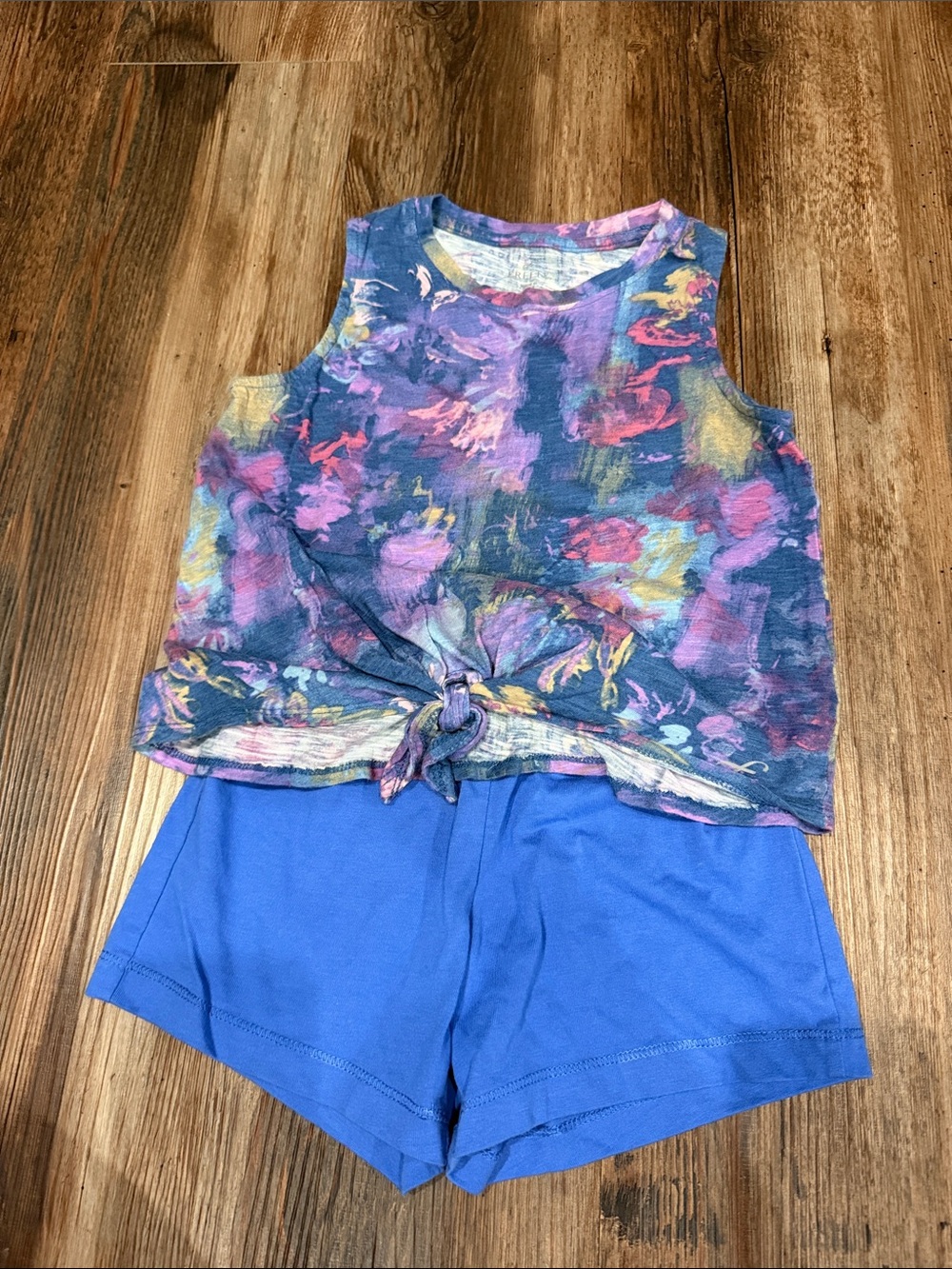 Girls' Multicolor Tie-Front Tank Top by